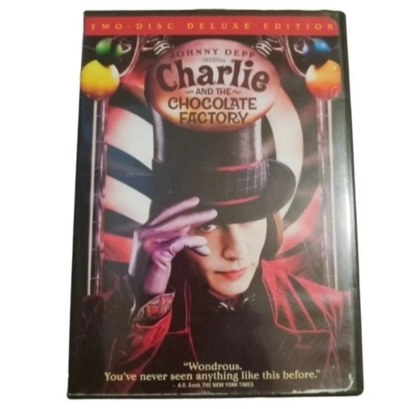 CHARLIE AND THE CHOCOLATE FACTORY TWO-DISC DELUXE DVD - JOHNNY DEPP - Picture 1 of 10
